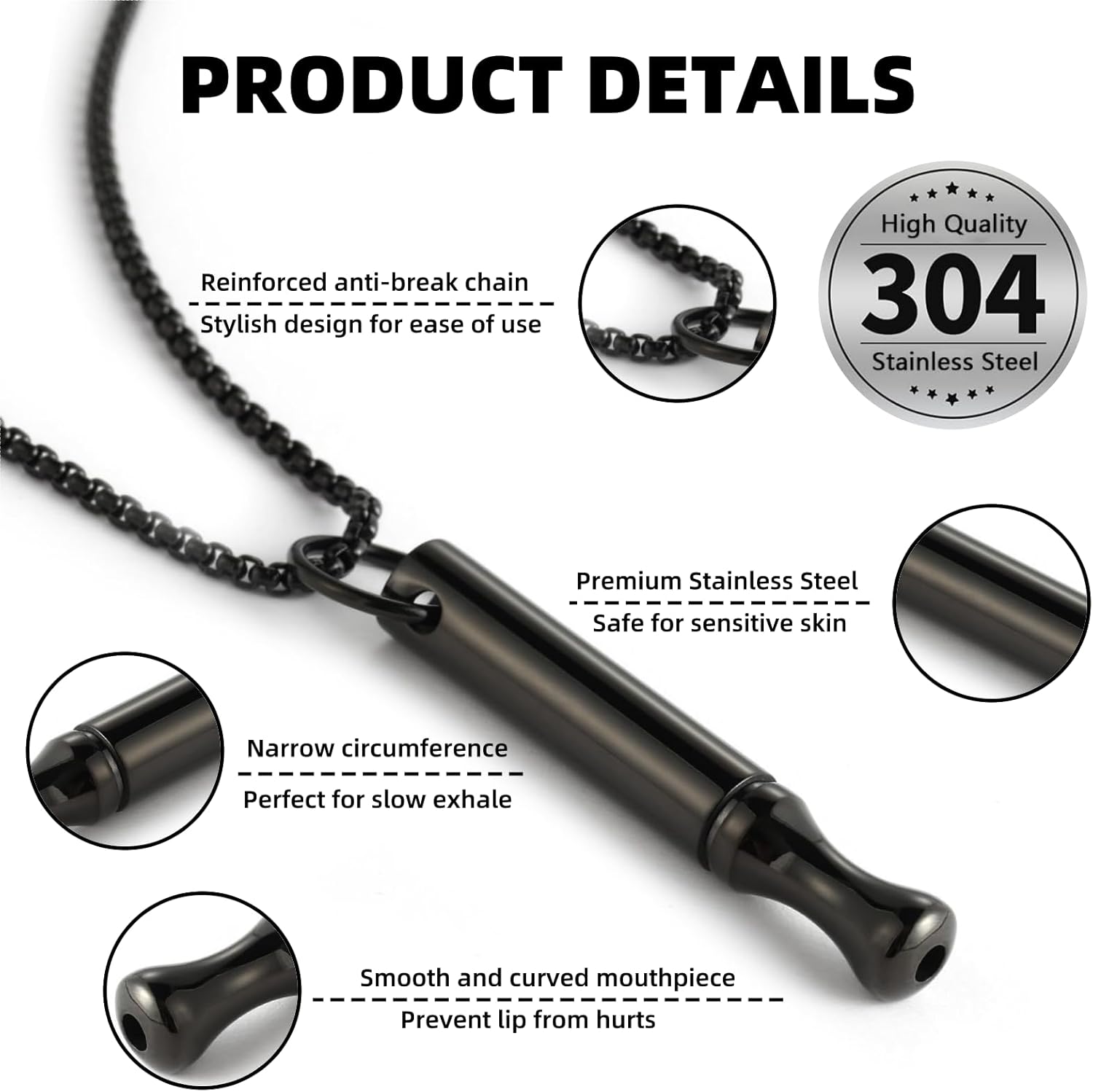 Titanium Steel Breathing Neckl - Vape Accessory 评论和价格